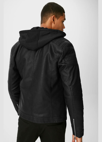 Черная демисезонная куртка из эко кожи C&A