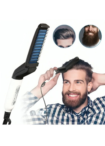 Утюжок расческа выпрямитель плойка стайлер для волос бороды с индикатором работы температурой нагрева 120°C 10W (480118-Prob) Unbranded (329819938)