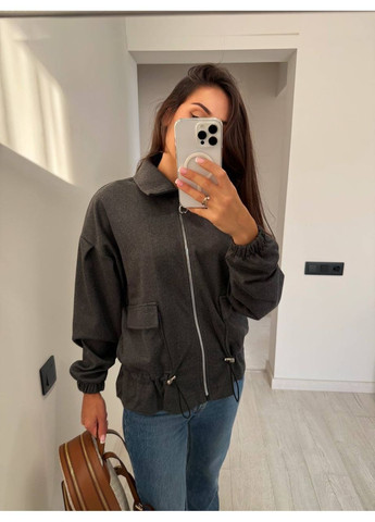 Темно-сіра демісезонна бомбер, колір темно-сірий Fashion