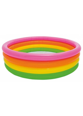 Надувний басейн дитячий від 3 років 56441 Веселка 168х45см 780л 4 кільця Різнокольоровий Intex (366248696)