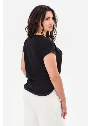 Футболка MOVE Черная комбинированного кроя Garne - (350619839)