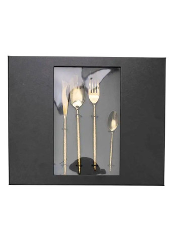 Набір столових приборів золото на 6 персон 24 предмети ложки, виделки, ножі Золото HP-20-15 Yiwu (351431362)