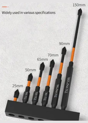 Набір біт і насадки на шуруповерт. Набір 6 шт. No Brand (294207201)