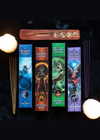 Подарочный набор ароматических палочек с подставкой Elemental Incense Stick Collection by Anne Stokes No Brand (314872692)