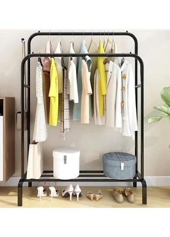 Подвійна стійка вішалка для одягу та полицею для взуття Double floor Hanger 110х150х57см Digital (395317286)
