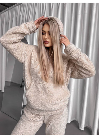 Теплый костюм «Teдди» 🧸 кофта с капюшоном и карманом кенгуру No Brand (369249482)