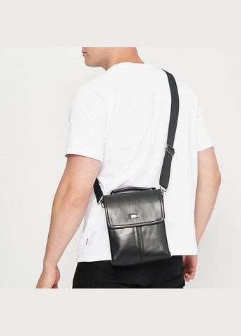 Сумка чоловіча через плече шкіряна T1tr0029bl Чорний Ricco Grande (302008589)