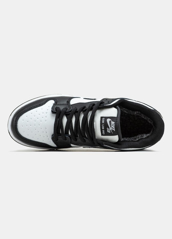 Кросівки зимові жіночі і чоловічі Nike SB Dunk winter low black white fur | Найк СБ Данк низькі чорно-білі з хутром No Brand чорно-білі зими (311225843)