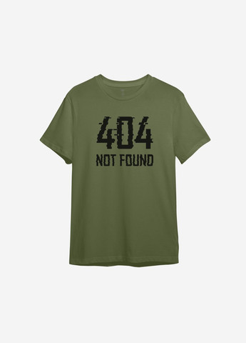 Оливковая футболка с принтом "404 not found" ТiШОТКА