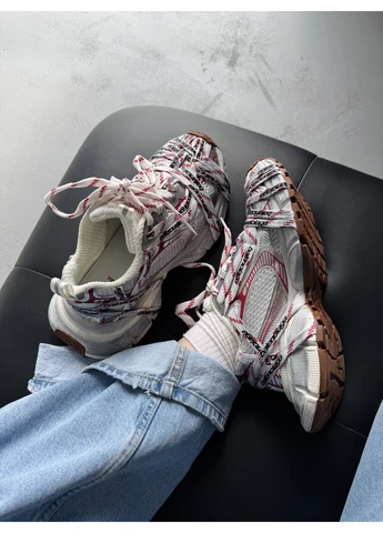 Кроссовки женские Balenciaga 3XL Extreme Laces Red White | Баленциага 3XL Экстрим белые No Brand белые демисезоны (400121987)