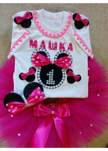 Білий нарядні костюми на дівчинку - реглан, спідничка, обруч спідничний No Brand