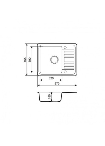 Кухонна мийка зі штучного каменю/кварцева 570х455х180мм, прямокутна SMALL Сахара Бежевий (32910570455) Adamant (369798710)