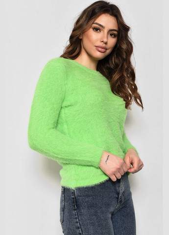 Салатовый зимний свитер женский из ангоры салатового цвета пуловер Let's Shop