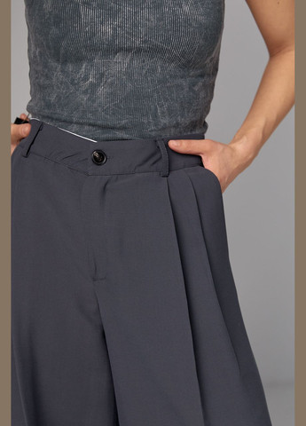 Жіночі широкі штани-палаццо зі стрілками - темно-сірий Lurex (282957745)