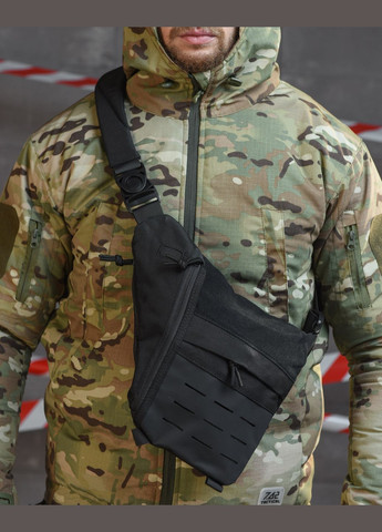 Тактична чоловіча сумка через плече чорна No Brand (322403073)