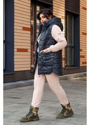 Жилет прямого силуету з капюшоном All Posa (ap101604p) A'll Posa (360920057)