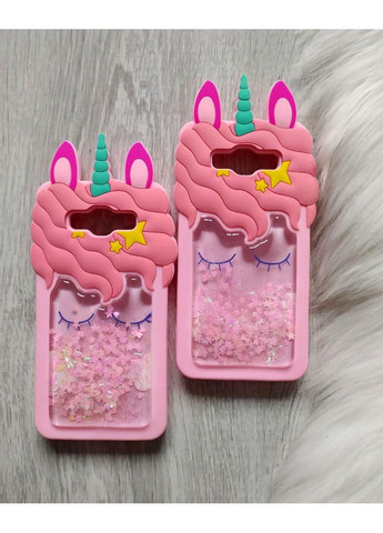 Чохол на Galaxy J510 J5 2016 Єдиноріг з блискітками рожевий силіконовий 3d Samsung (360896881)