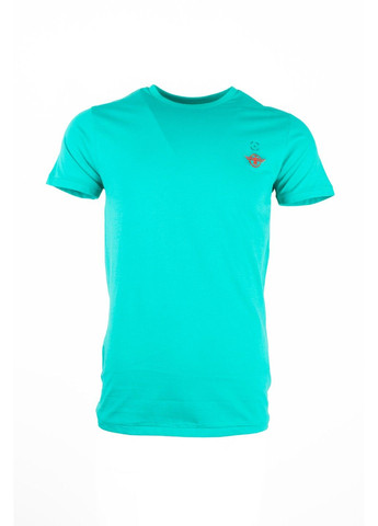 Бирюзовая футболка мужская top look бирюзовая 070821-001547 No Brand
