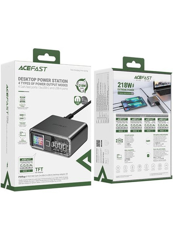 Зарядний пристрій 4xUSB 218W (3xUSB-C + USB-A) Gan Z4 Fast Charger Acefast (322336401)