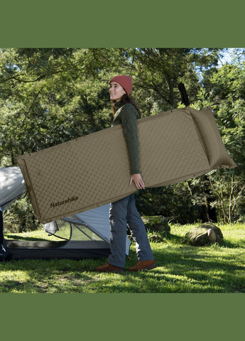 Килимок самонадувний одномісний з подушкою CNK2300DZ014, 30мм, темно-зелений Naturehike (353502791)