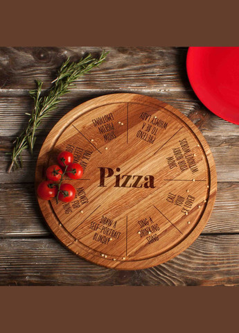 Дошка для нарізки "Pizza Board Game", 25 см, англійська BeriDari (293509794)
