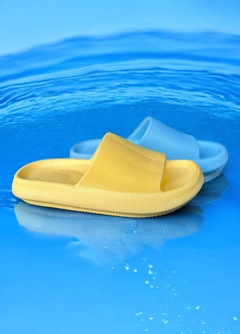 Сине-желтые яркие женские шлепанцы "tropical vibe" No Brand