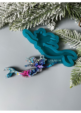 Молд Русалка Ариэль форма для новогодних игрушек на елку силиконовая форма для эпоксидной смолы No Brand (370567064)