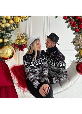 Черный демисезонный новогодний свитер-гольф – замер в описании GD/GL Модний простір