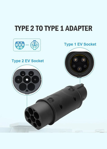 Адаптер Переходник Type 2 - Type 1 (J1772 - Mennekes IEC 62196-2) Black (34050567) Bluefield (317297396)