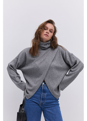 Женская кофта из трикотажа в рубчик спереди на запах Arjen (363173458)