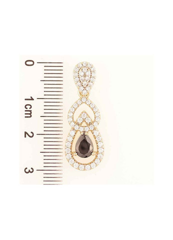 Кулон Позолота 18K «Витончена підвіска з цирконієм і чорним фіанітом» для ланцюжка до 4мм (262292) Xuping Jewelry (363329390)