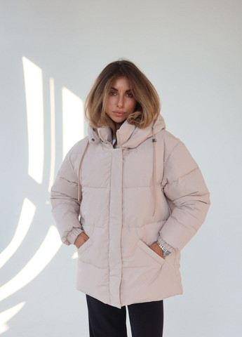 Бежевая зимняя зимняя женская парка куртка SK