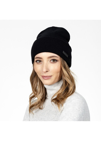 Шапка біні жіноча акрил чорна АЛІСІЯ LuckyLOOK 581-586 (322790204)
