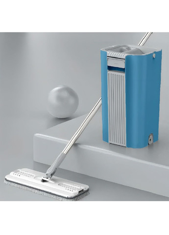 Комплект швабра лентяйка з поворотом 360° розбірне пластикове відро з віджимом на 8 літрів для прибирання (480230-Prob) Синій Unbranded (331960119)