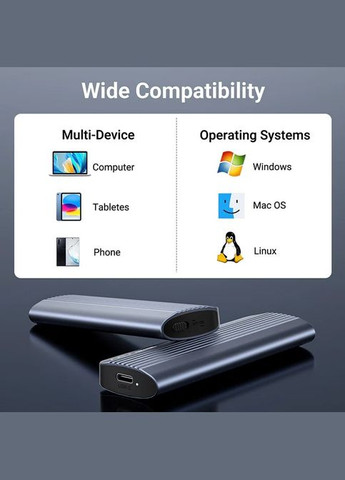 Зовнішня кишеня EC-6602 m.2 NVME SSD з підключенням USB Type-C ( ) Acasis (330030906)