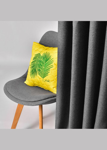 Подушка декоративная Тропикал с вышивкой гипоалергенная желтая IDEIA (366874163)