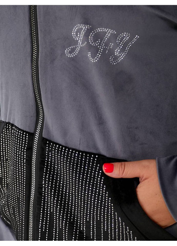 Женский пргулочный костюм двойка цвет графит-черный New Trend (304646682)