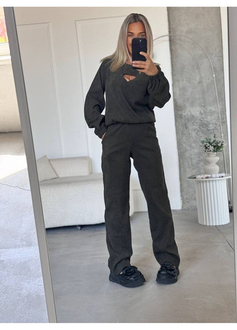 Стильний вельветовий костюм із кофтою сердечним вирізом | ЗАМІР В ОПИСІ DK/DL Мода без кордонів (370682733)