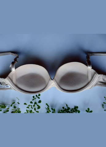 Бежевий бюстгальтер балконет leilive 6001 гладенький тілесний розмір 75д анжеліка Leilieve поліамід