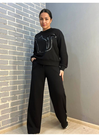 Костюм женский 8063-7557 свитшот с рисунком кот и брюки широкие палаццо JOGGY (302899769)