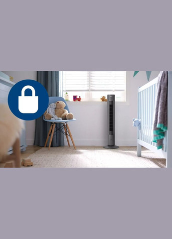 Вентилятор колонный, 110см, 40Вт, пульт ДУ, дисплей, графит. Philips (342114003)