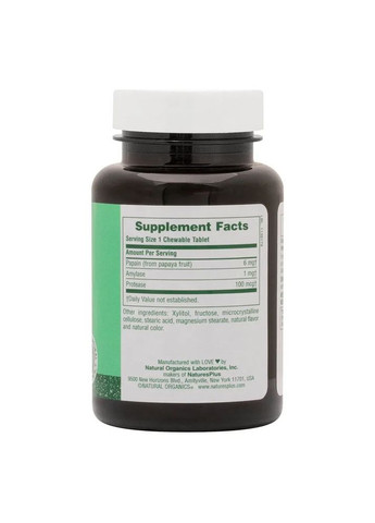 Фермент папайи Papaya Enzyme Natures Plus, 180 жевательных таблеток Nature's Plus (361119396)