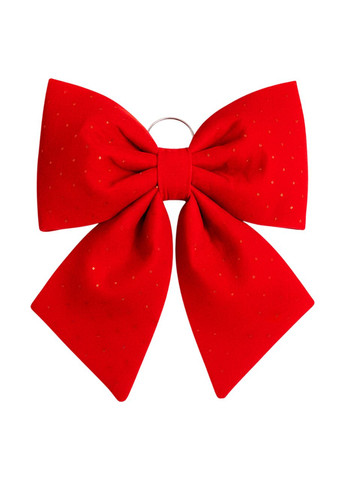 Оксамитовий бант для декору зі стразами на ялинку 35×45 (см) Червоний CR-2-7 Yiwu (370707795)