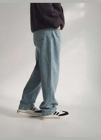 Чоловічі світло-блакитні широкі джинси baggi, беггі, джинсові штани труби молодіжні No Brand (325479178)