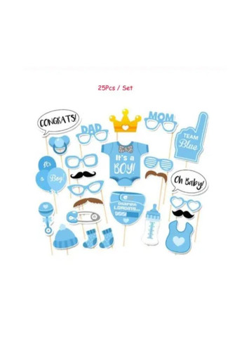 Бутафория на рождение ребенка 25 деталей one size голубой Jannet фотобутофория (333969022)