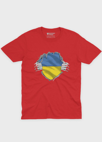 Червона демісезонна футболка для хлопчика з патріотичним принтом (ts001-3-sre-005-1-079-b) Modno