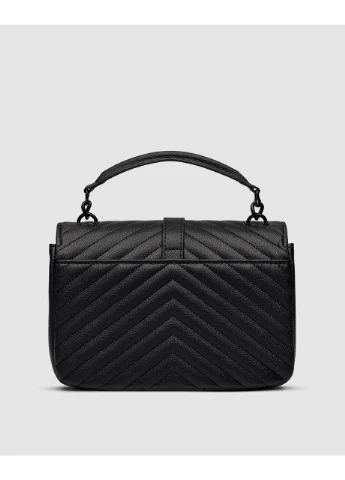 Сумка Saint Laurent College Medium in Quilted Leather Black / Black Ів Сен-Лоран (377176005)