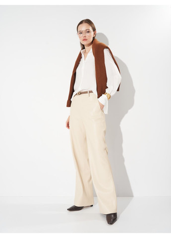 Белая кэжуал рубашка однотонная Massimo Dutti