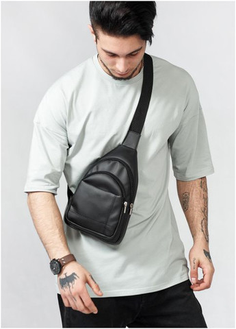 Сумка чоловіча через плече слінг із екошкіри Brooklyn 29SH Чорний Sambag (302008278)