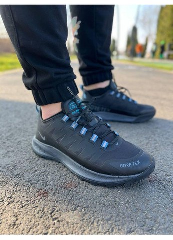 Черные демисезонные кроссовки мужские nike acg air nasu gore-tex black / blue найк асж аир зум No Brand